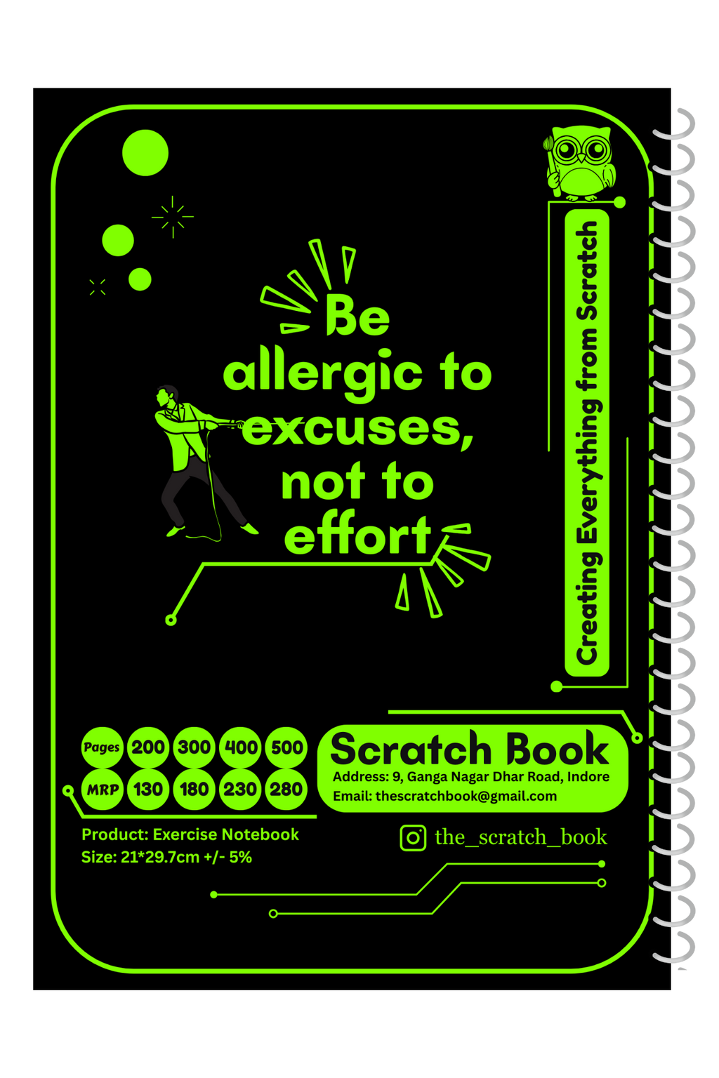 Aesthetic Print Scratch book spiral Notebook